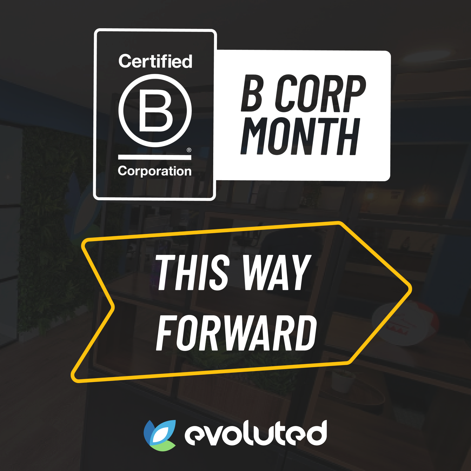 Evoluted B Corp month 2024 graphic: this way forward
