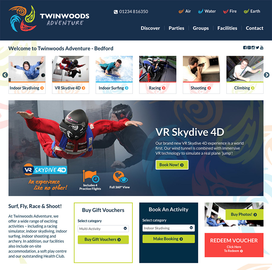 Bespoke website development for Twinwoods Adventure
