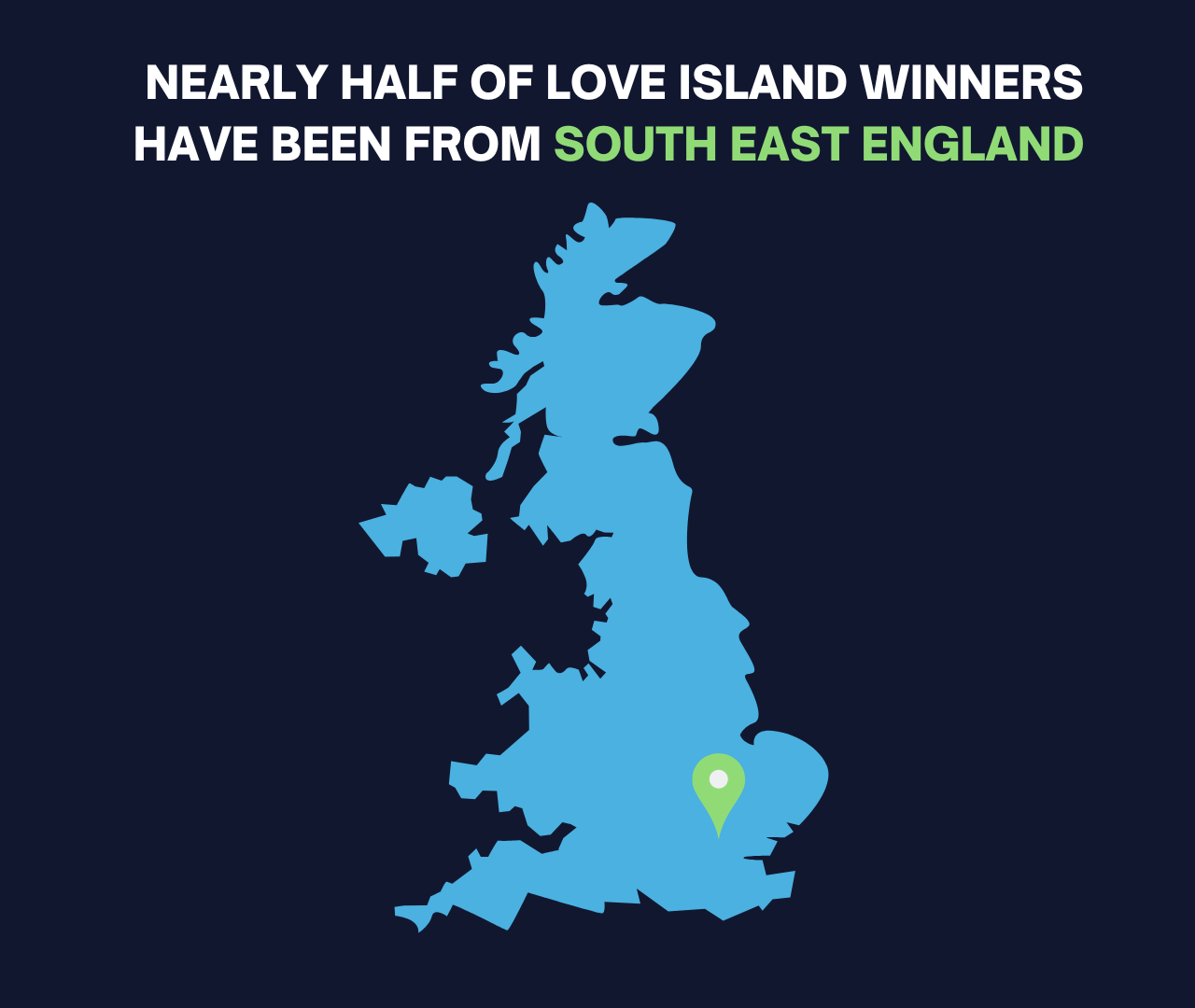 Map marking South East England