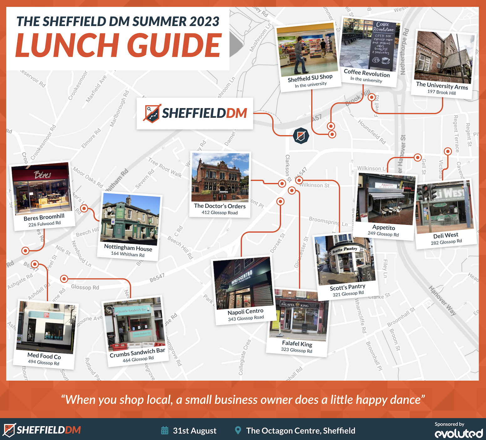 Sheffield DM Summer 2023 lunch guide map