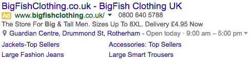 seller rating paid search result example