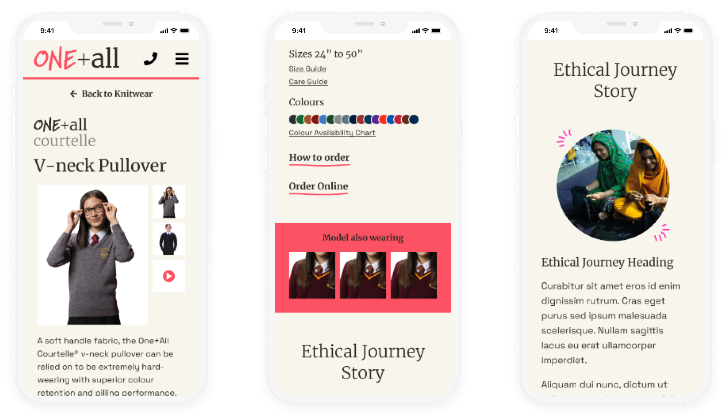 One+All website on mobile devices