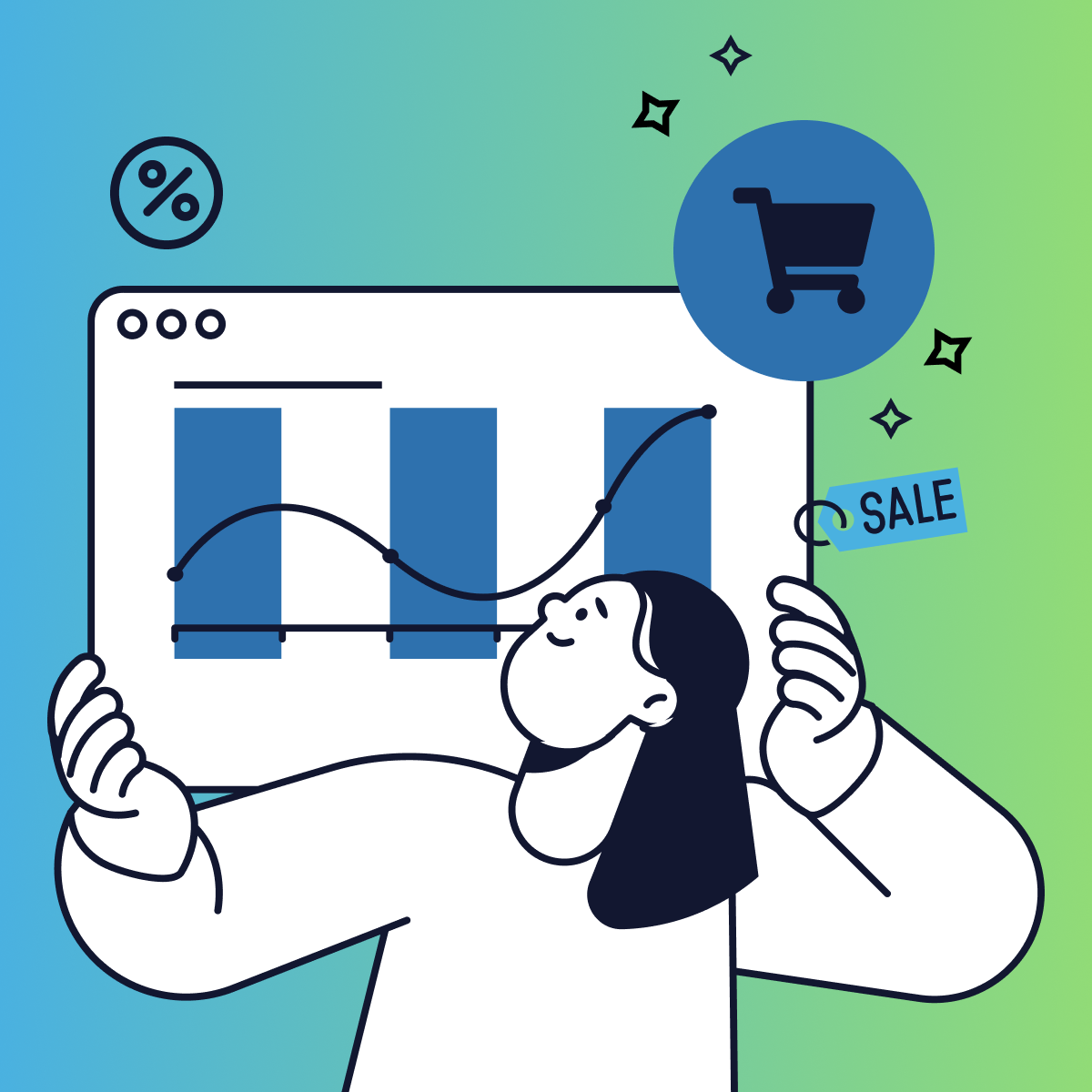 Black Friday 2025 Illustration with Graph
