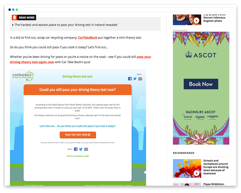 interactive quiz example